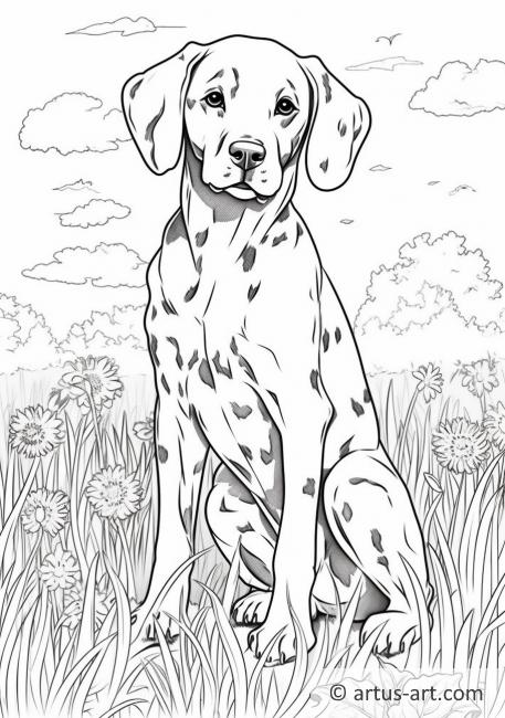 Pagina de colorat cu câinele Dalmatian